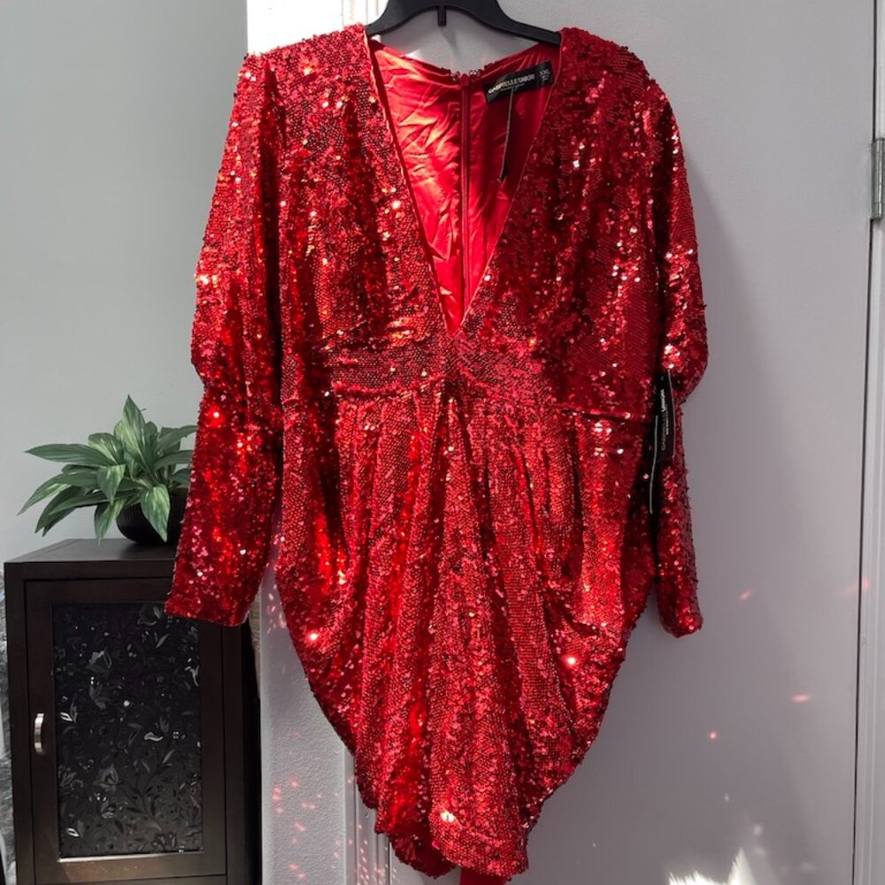 NY & Company Gabrielle Union Red Sequin Dress - Size XXL - (NWT)